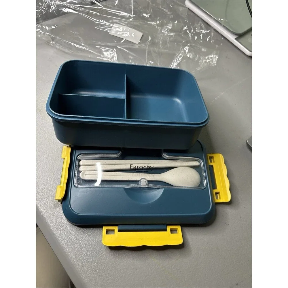 Bento Lunch Box Containers plastic cutlery 100% food grade microwave safe